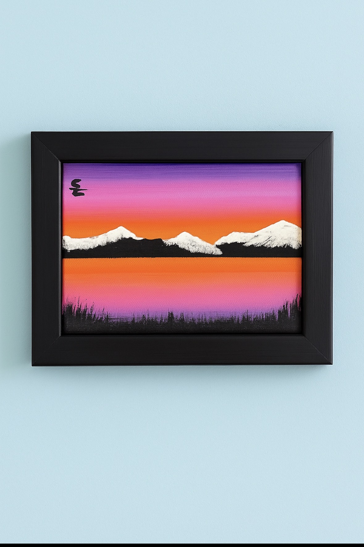 Sunset Mountain Reflection original artwork