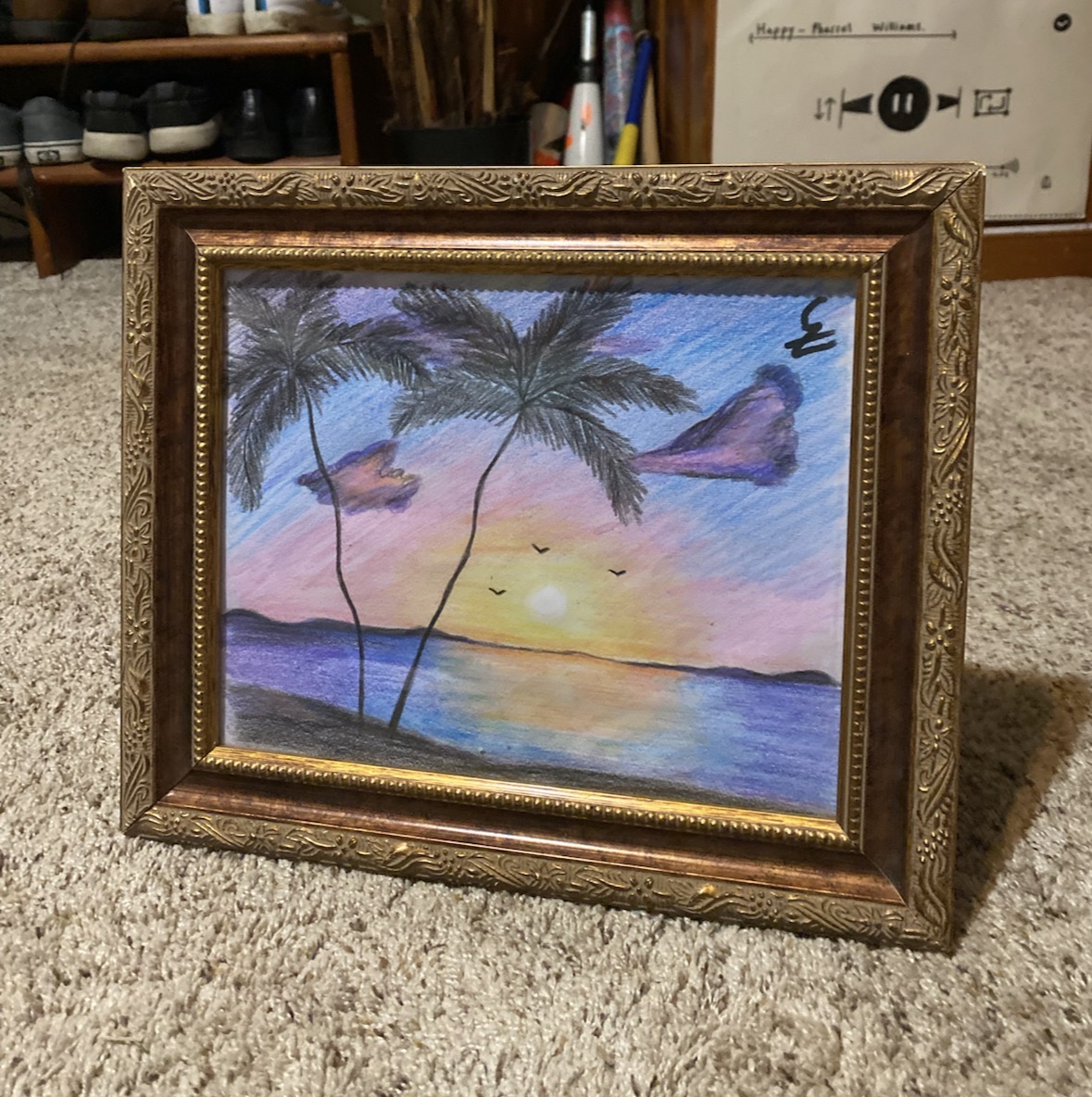 Tropical Sunset original artwork