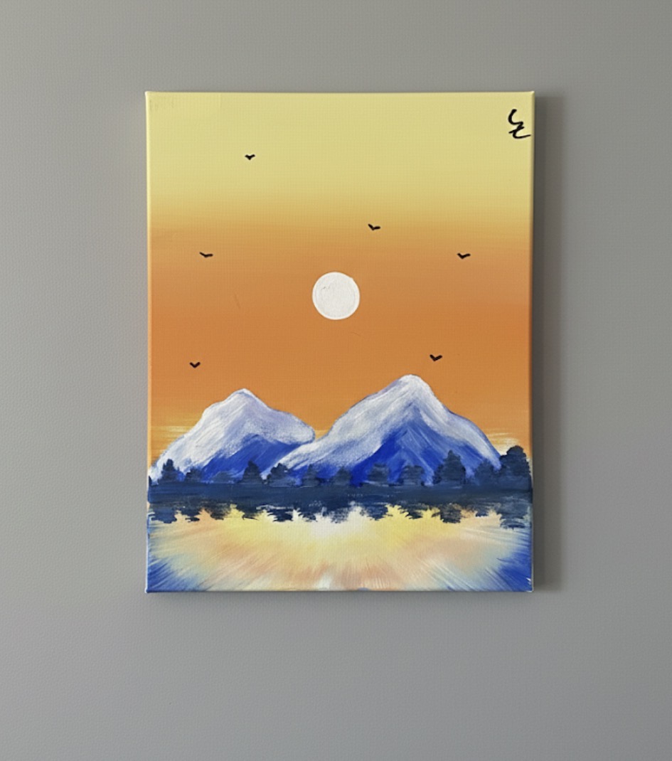 Golden Mountain Glow original artwork