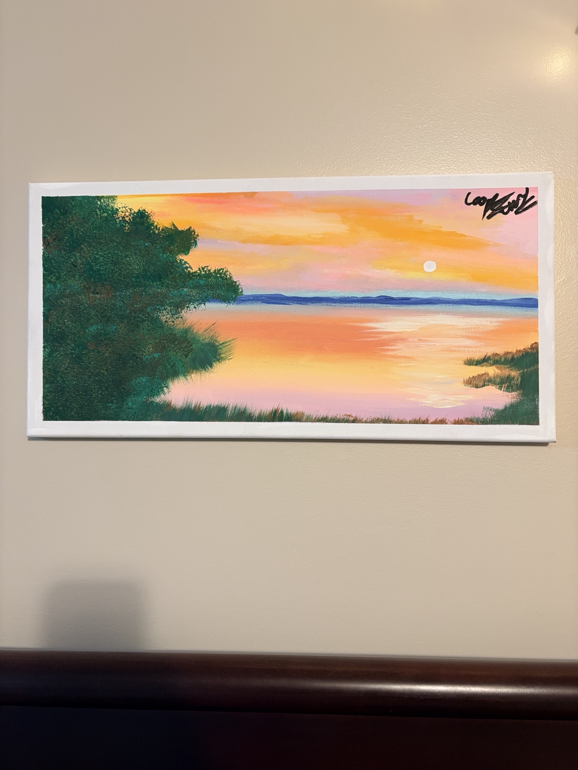 Pastel Water Sunset original artwork