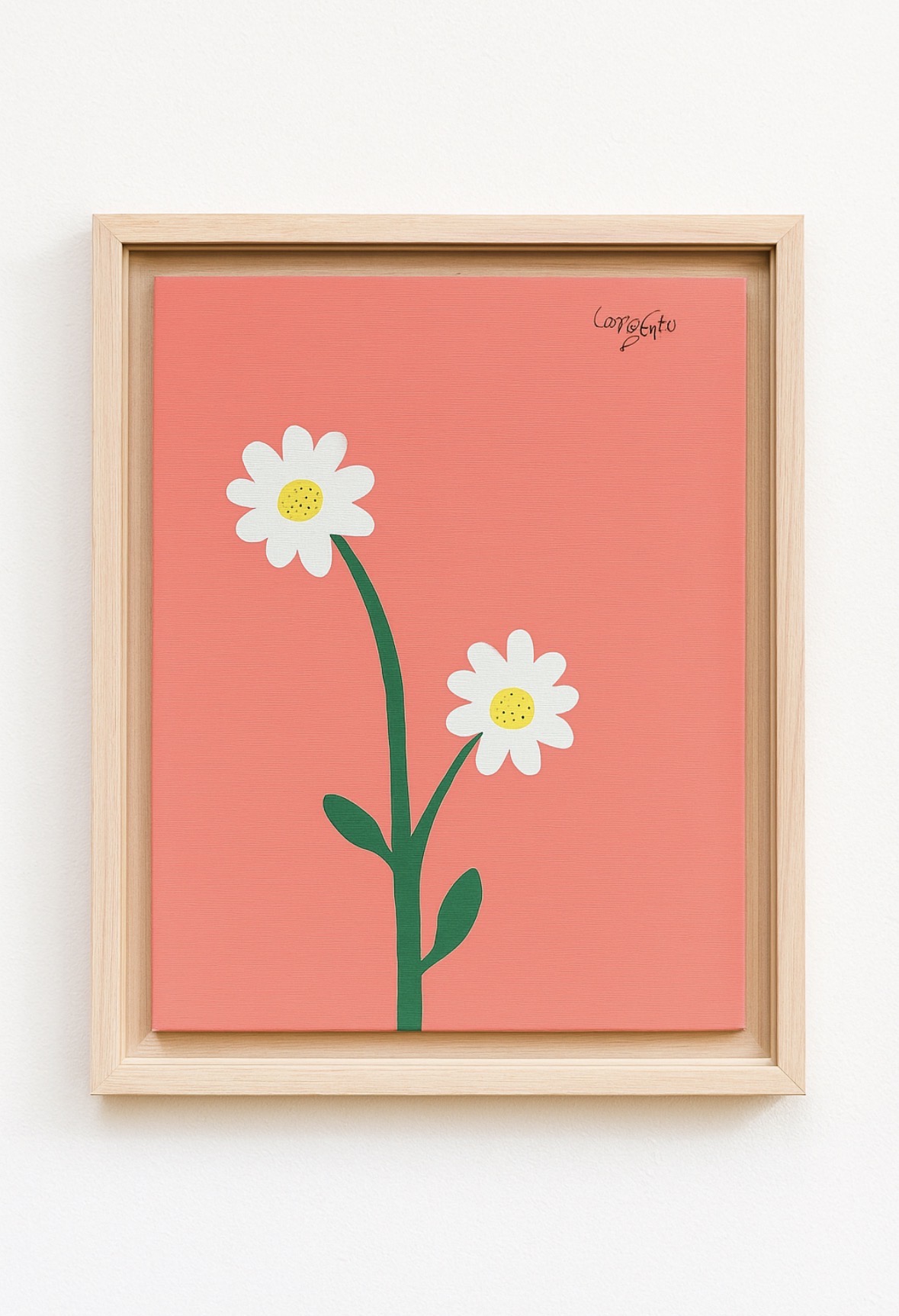 Coral Daisies original artwork