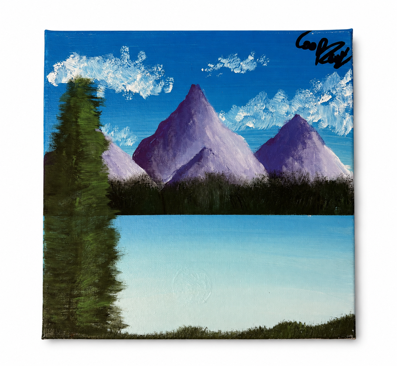 Violet Peak Lake original painting