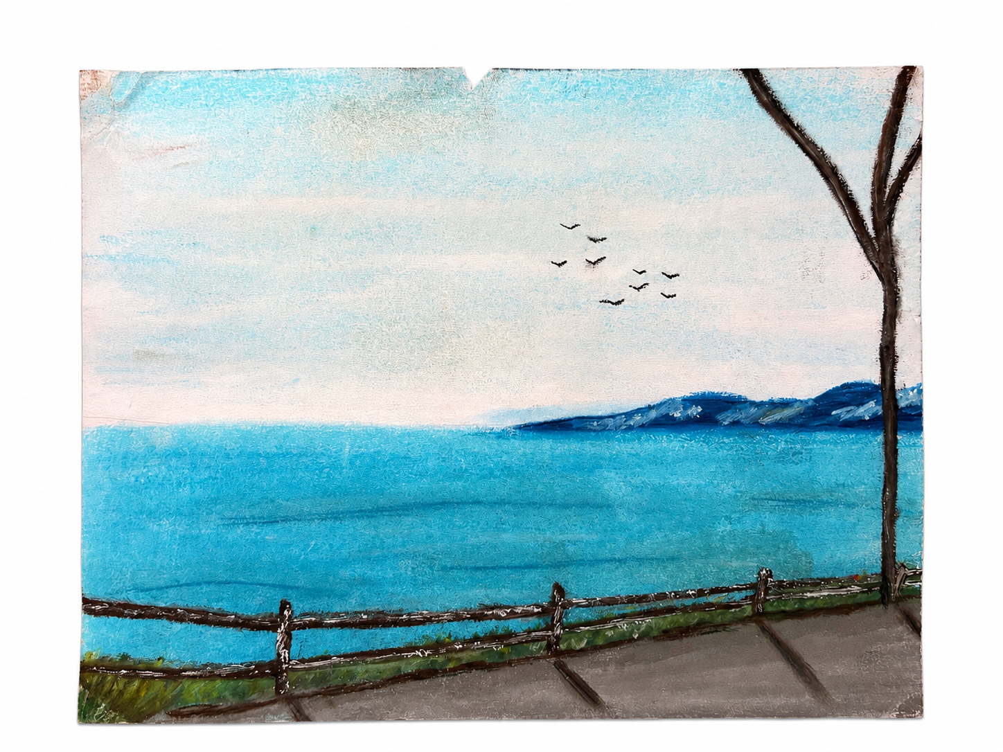 Lakeside Flight original coastal drawing