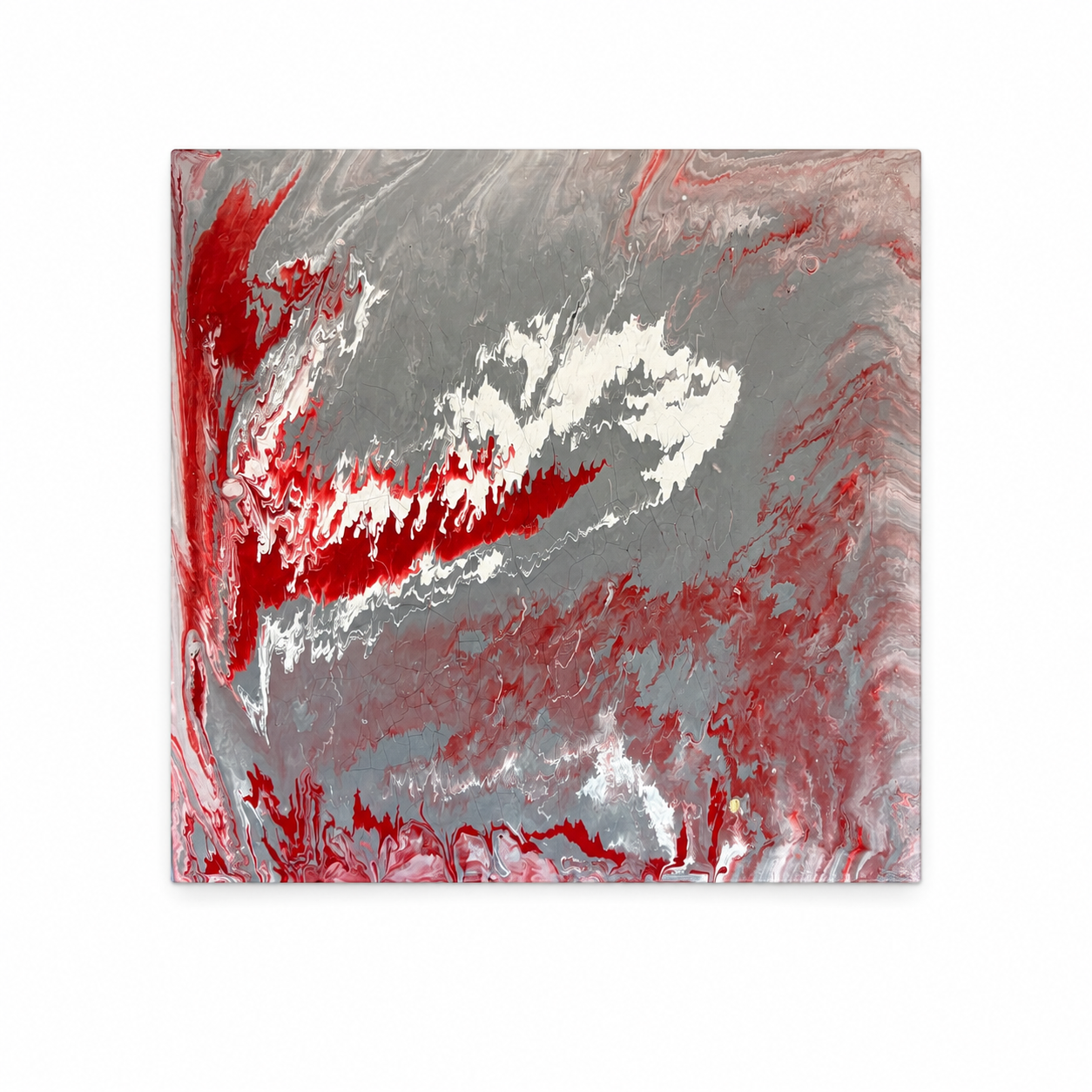 Scarlet Silver Flow original abstract painting