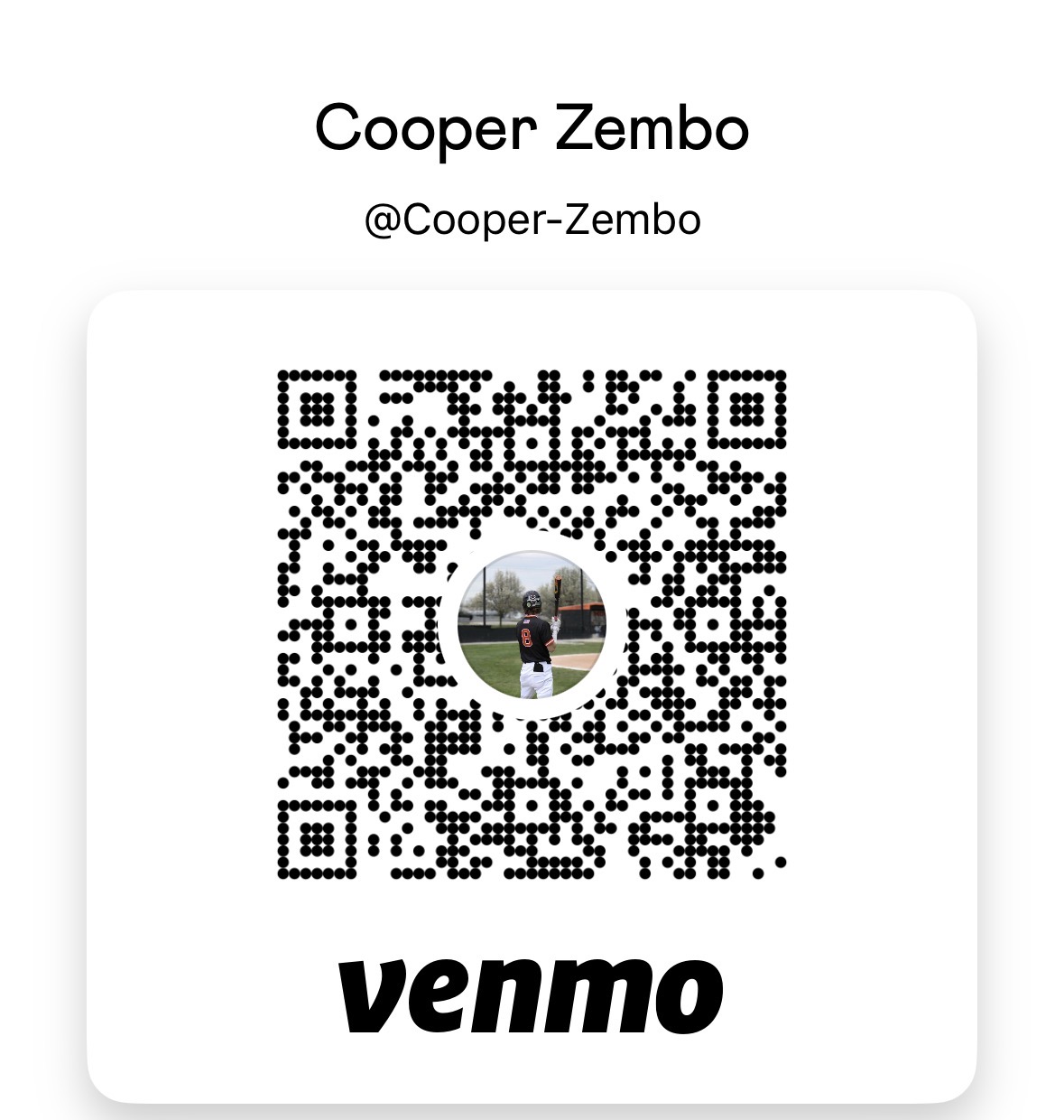Venmo QR code for Cooper Zembo