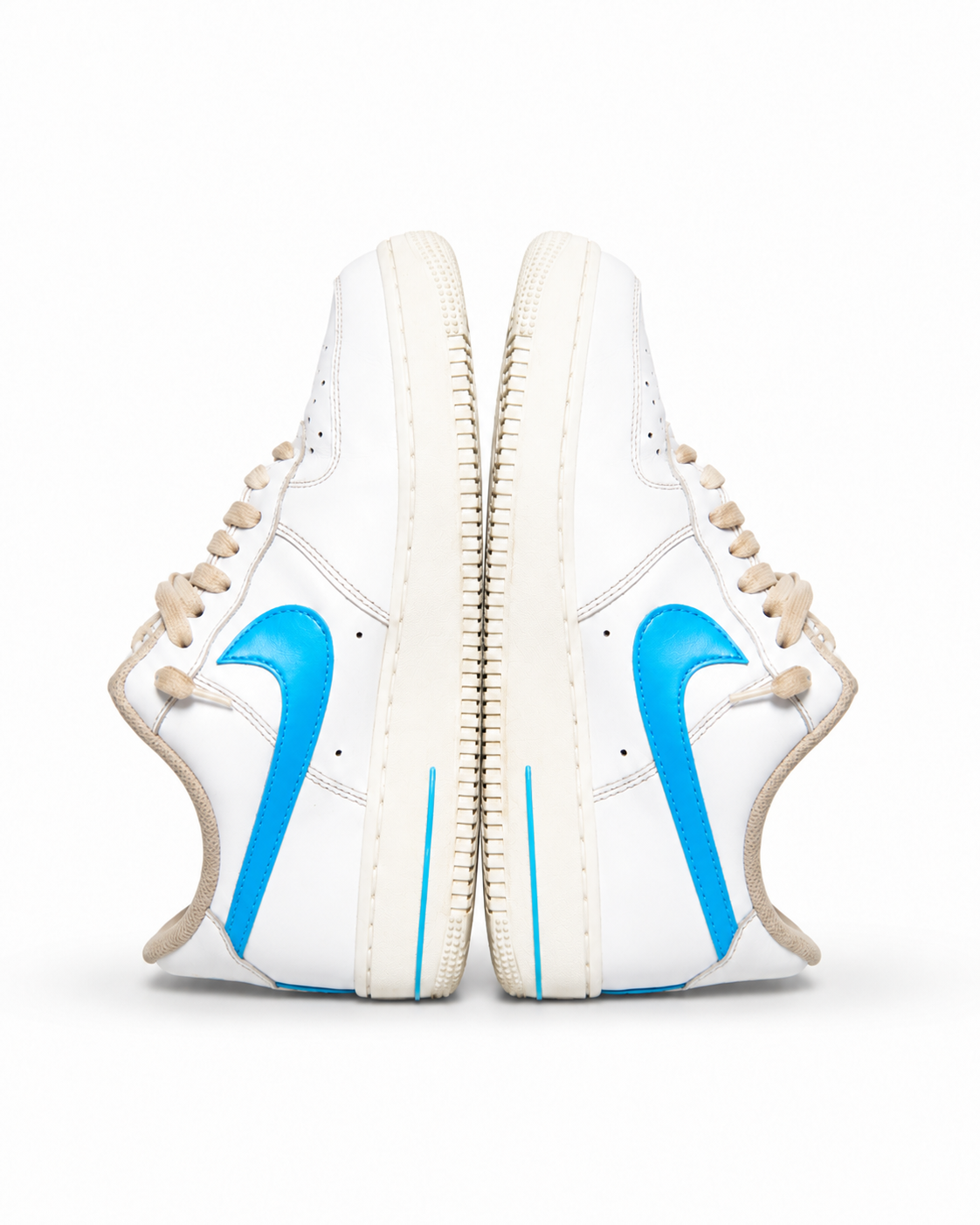 White and blue Air Force Ones view 3